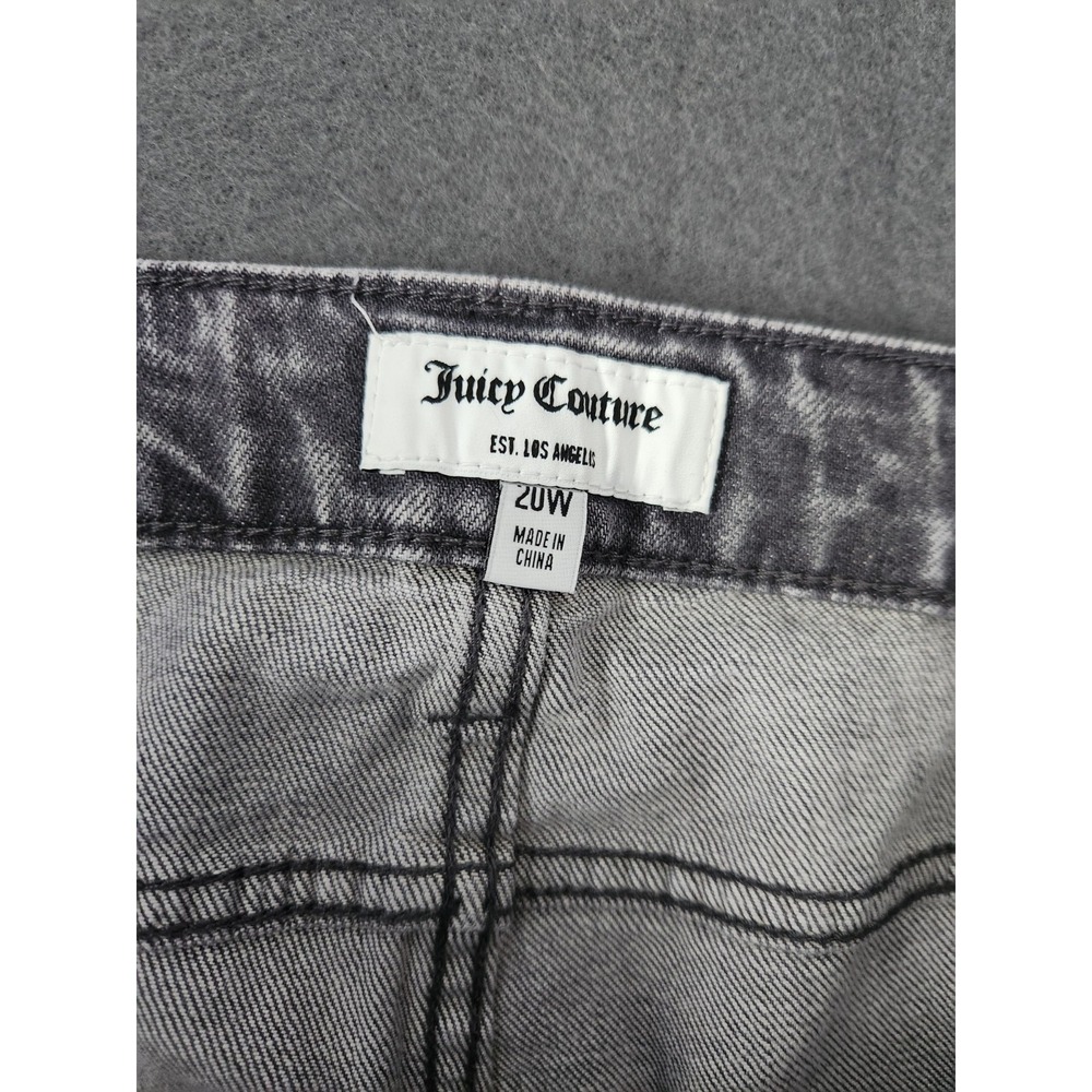 NWT Juicy Couture Venice Straight Leg Jeans Grey Marble Women's Sz 20W Raw Hem - Picture 9 of 12